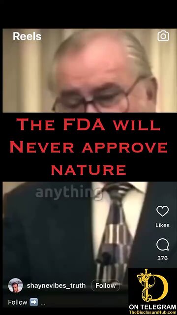 The “FDA” will never approve anything that comes from nature.