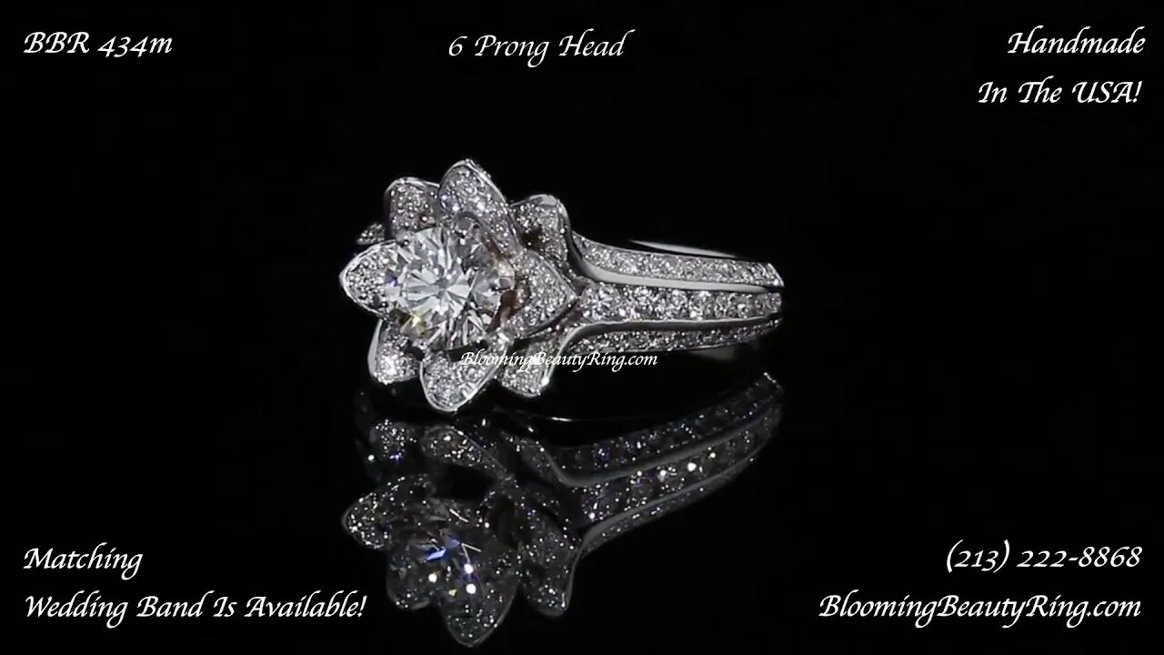 BBR 434m 6 Prong Unique Diamond Engagement Ring Handmade In The USA