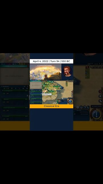 #oneturnadaychallenge #civ6 – Turn 94 - TRADER INCREASED PRODUCTION! #shorts