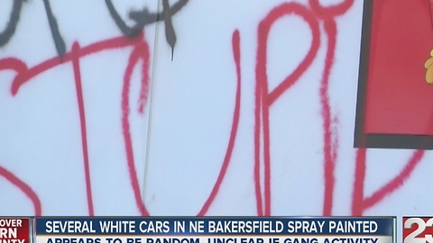 Several cars tagged in NE Bakersfield