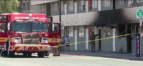 Structure fire near 7th Street and Carson in Downtown Las Vegas, RTC said