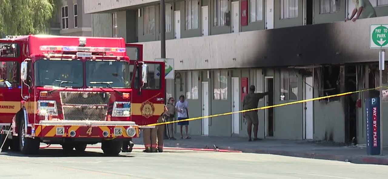 Structure fire near 7th Street and Carson in Downtown Las Vegas, RTC said