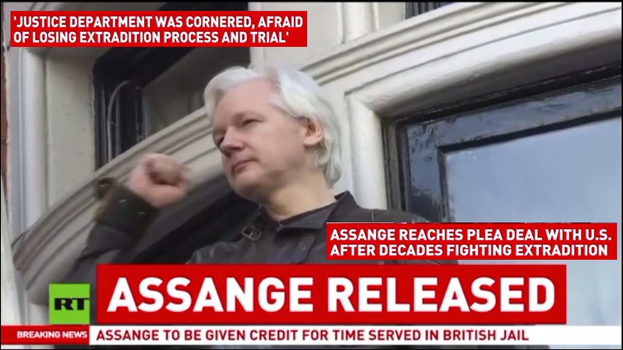 RT News - June 25th 2024 early - Julian Assange has been freed from Britain's Belmarsh Prison