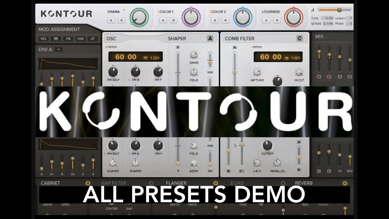 Kontour Synth by Native Instruments - All The Presets // Reaktor Libraries Demo