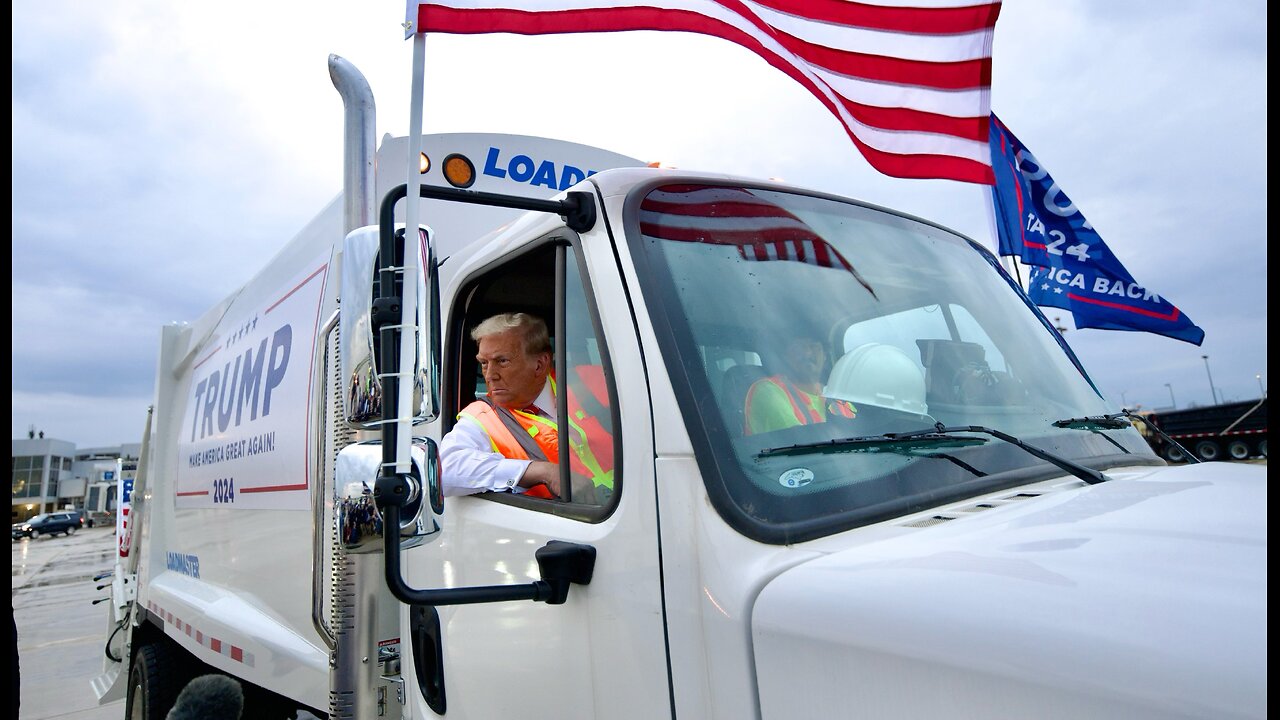 💥💥 EPIC! Trump Trolls Dems & is Picked Up in MAGA Garbage Truck 🚛