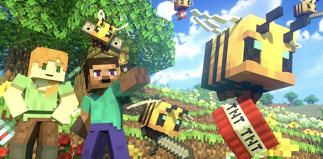 BEES FIGHT Alex and Steve Life Minecraft Animation