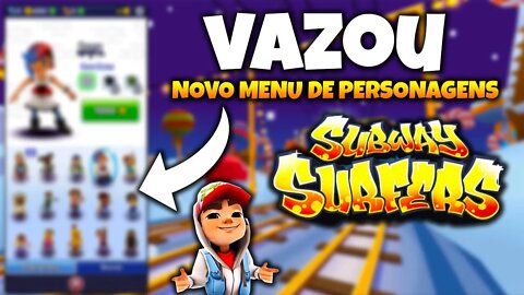 VAZOU O NOVO MENU de Personagens do Subway Surfers