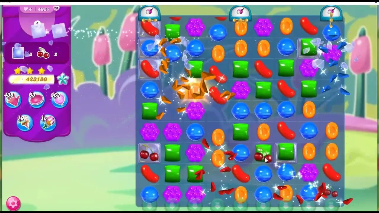 Candy Crush Level 4057 Talkthrough, 22 Moves 0 Boosters
