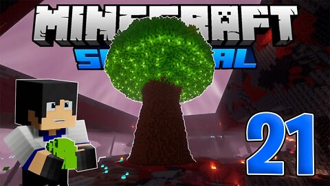 ARVORE COLOSSAL - INICIO DO NETHER HUB - MINECRAFT SURVIVAL #21