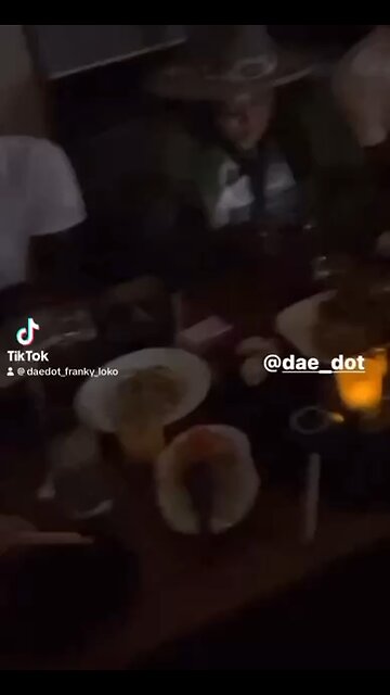 Dae Dot eating dinner in Beverly Hills