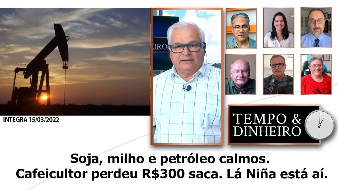 Soja, milho e petróleo calmos. Cafeicultor perdeu R$300 saca. Lá Niña está aí.