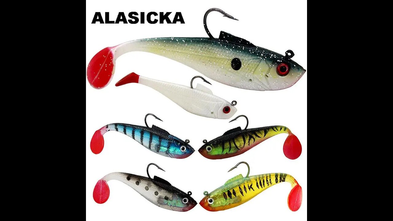 ALASICKA 5/8.5/11.5CM Head Soft Bait T tail Wobbler Fishing Lure