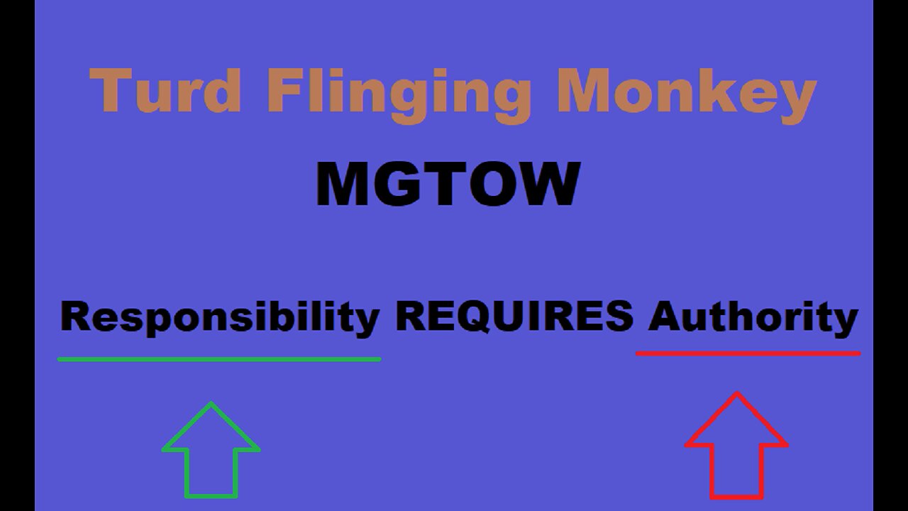 Turd Flinging Monkey Explains Why Responsibility REQUIRES Authority - Legendary MGTOW Clips