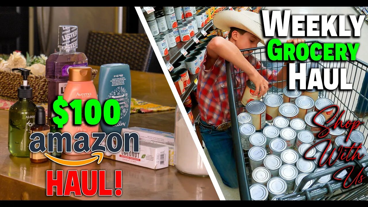 (SAVING BIG!) Amazon Haul!/ $100 Weekly Grocery Haul | Stocking Up The PREPPER PANTRY With Us!