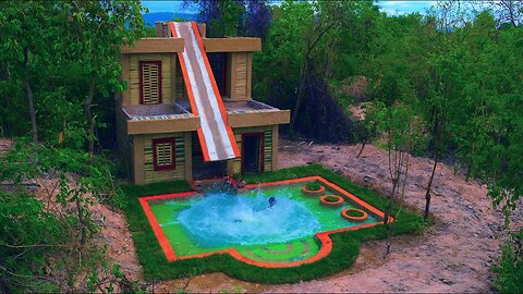 Build Water Slide Park Into Underground Swimming Pool