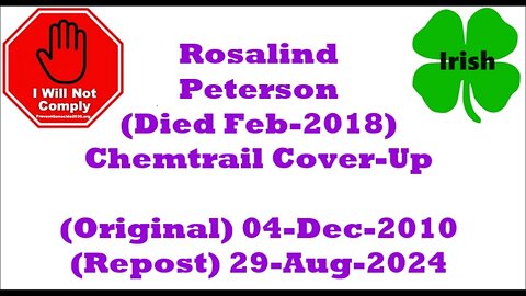 Rosalind Peterson The Chemtrail Cover-Up