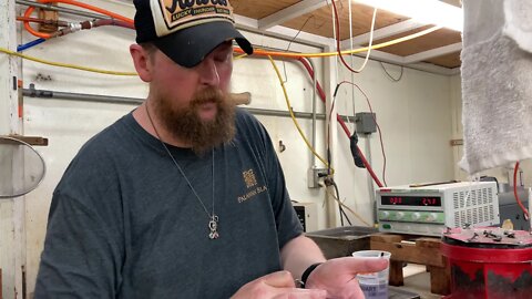 Anodizing a customer's knife