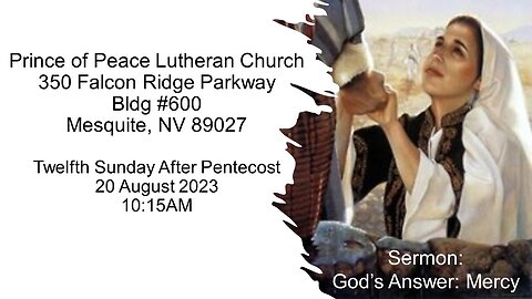 Twelfth Sunday After Pentecost Sermon: God's Answer: Mercy