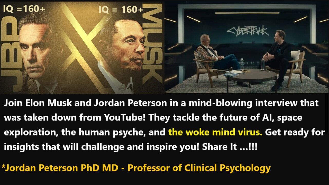 Elon Musk and Jordan Peterson in a mind-blowing interview that was taken down from YouTube!