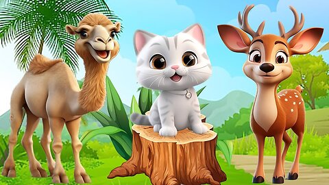 Cute baby animal #cow #deer #rabbit #duck #camels #bull #dove #sheep #horse #dog #geese #rhymes
