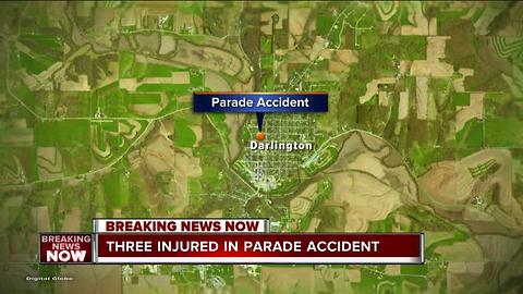3 injured when tractor crashes during parade in Wisconsin