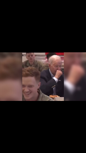 Soldier Laughs at Biden as He Tears up from Spicy Pizza