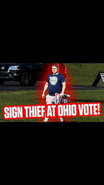 Guy Steals Sign at Ohio Polling Center