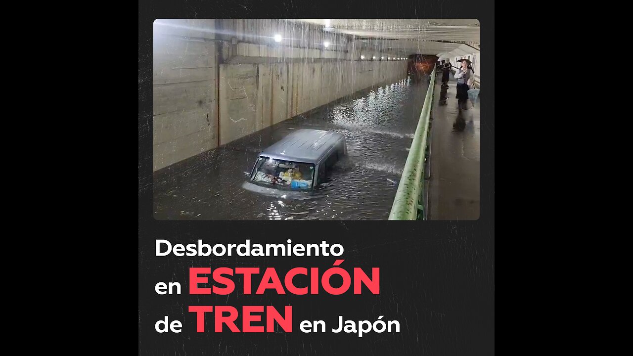 Intensas lluvias causan inundaciones en estación de tren en Japón