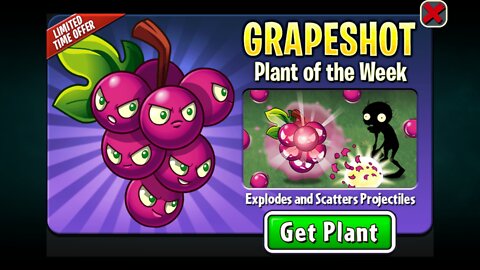 Plants vs Zombies 2 - Epic Quest - PREMIUM Plant Showcase - Grapeshot - January 2022