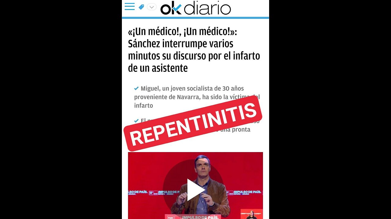 REPENTINTIS en pleno MITIN con PEDRO SANCHEZ esto es un genocidio #repentinitis
