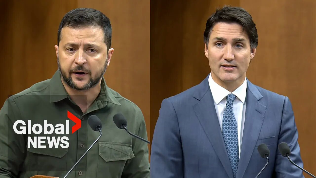 Zelenskyy urges Canada to lead efforts against Russia in 1st in-person parliament address ｜ FULL