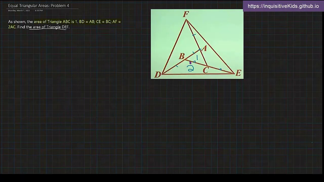 Equal Triangular Areas: Problem 4