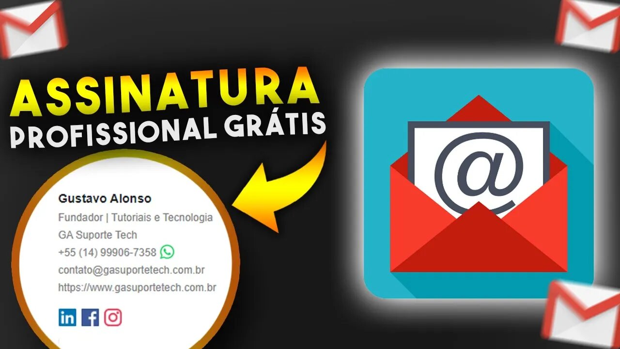 Como criar ASSINATURA DE EMAIL GRÁTIS (100% PROFISSIONAL)