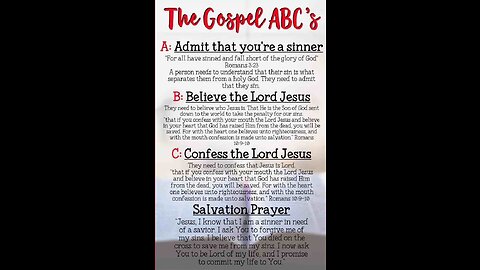 A clear outline of the scriptures presenting the Gospel.