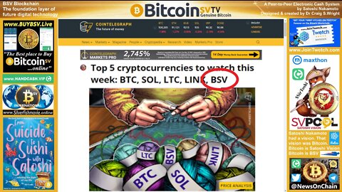 SirToshi's News: BSV On Cointelegraph Watch List!!!