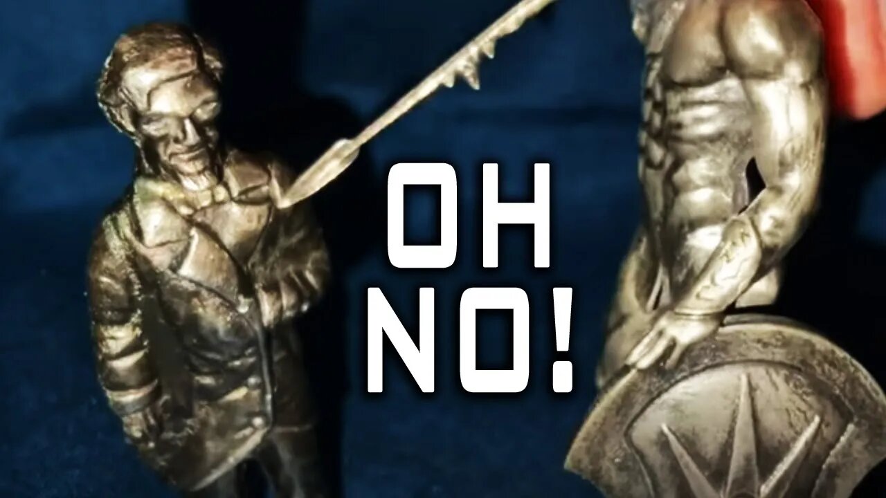 SILVER STATUE STABS!