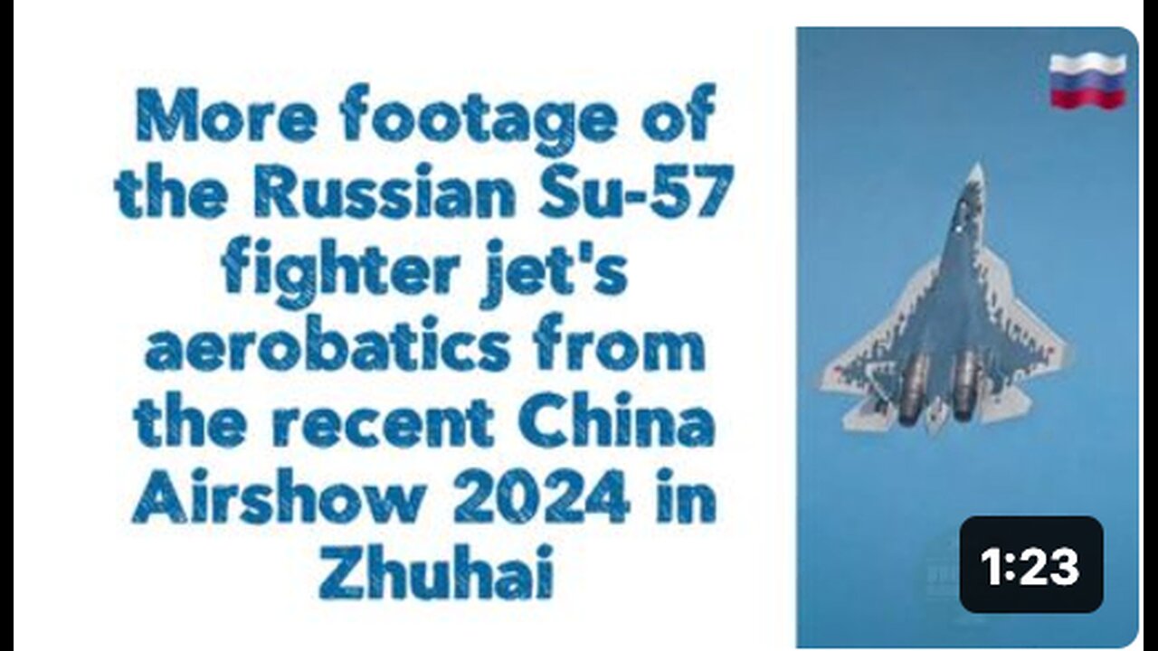 🇨🇳🇷🇺Russian Su-57 fighter jet's aerobatics from the recent China Airshow 2024 in Zhuhai.