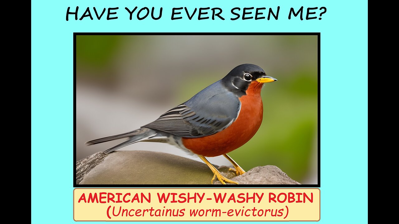 American Wishy-Washy Robin: BS Guide to Non-Existent Birds. Specimen #1. Artificial (AI) Pet Birds