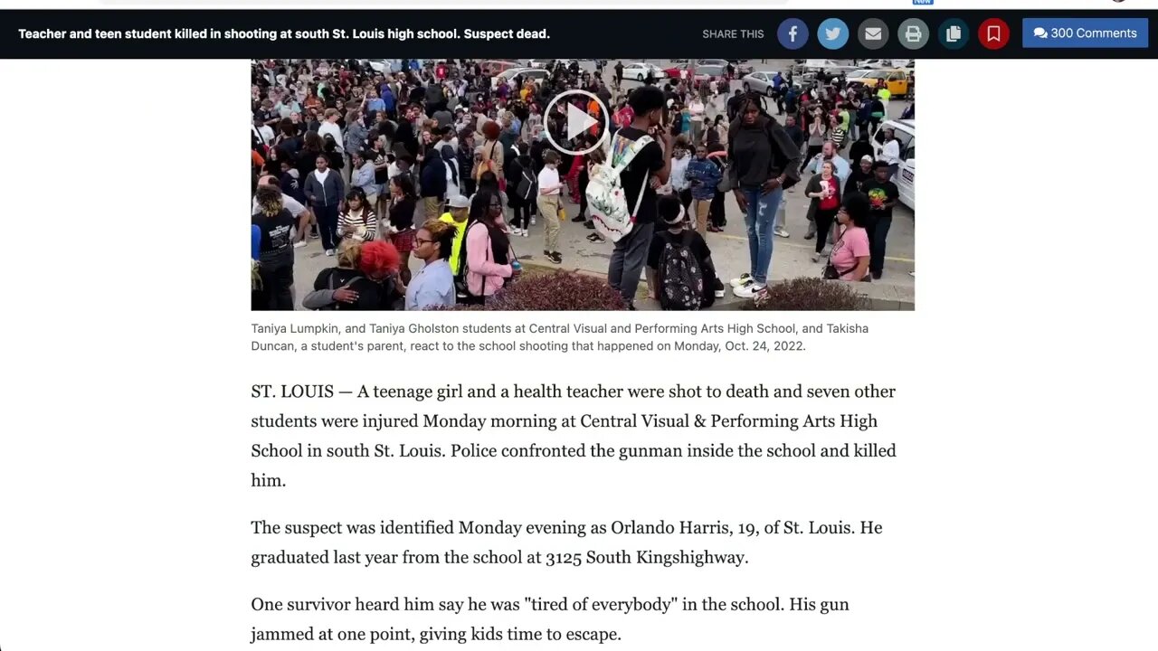 教師和青少年學生在南聖路易斯高中的槍擊事件中喪生。 嫌疑人也死了。