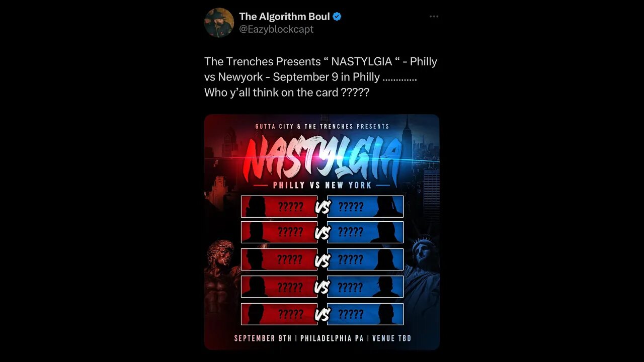 EAZY THE BLOCK CAPTAIN ANNOUNCES PHILLY VS NEW YORK "NASTYLGIA'' #eazytheblockcaptain #vadafly