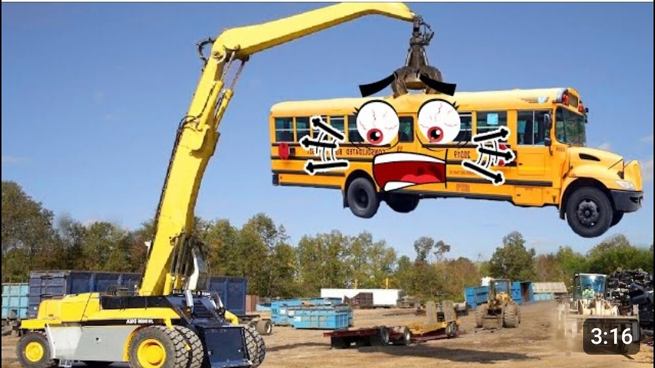 Amazing Powerful Excavator Destroys Car _ Biggest Monster Truck Crushing Car _ Woa Doodles