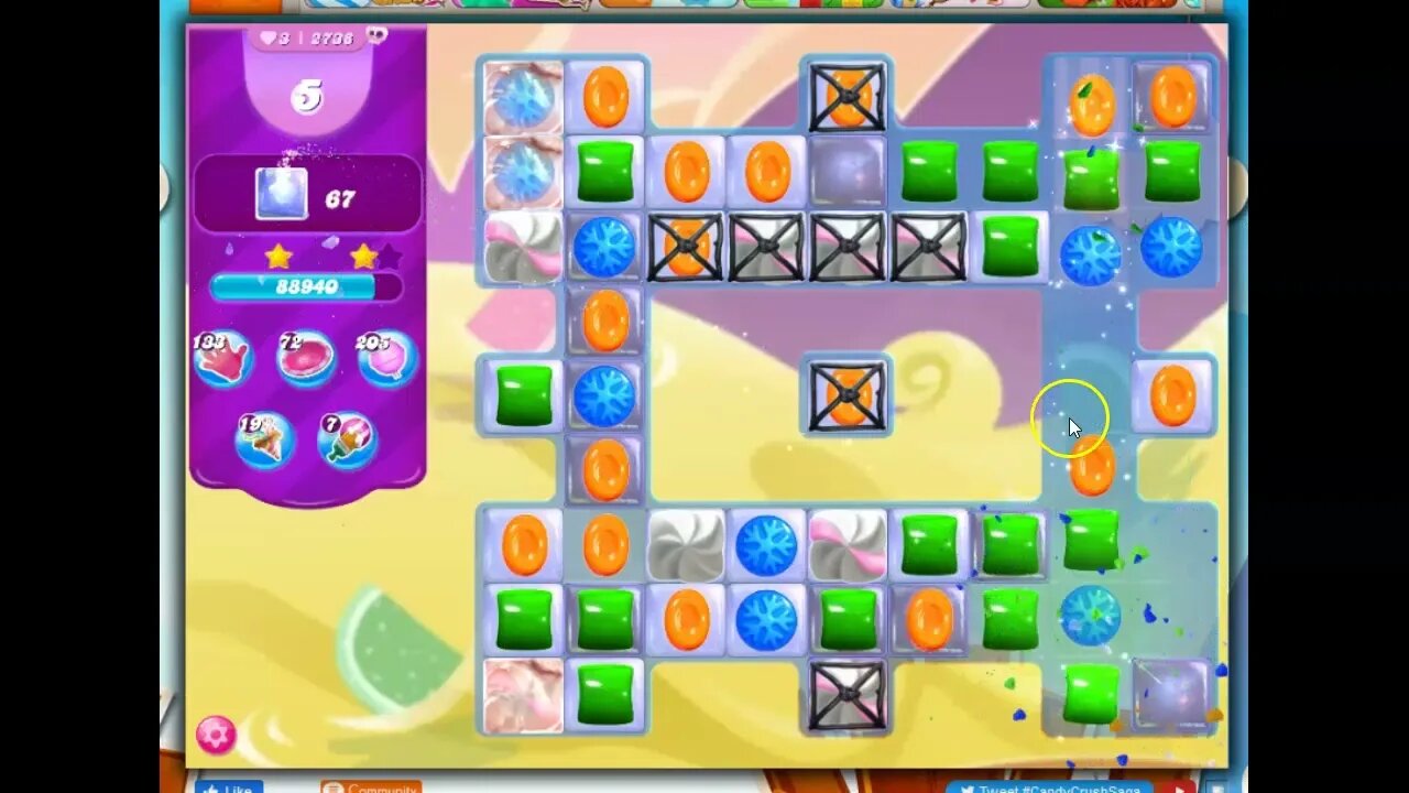 Candy Crush Level 2738 Talkthrough, 14 Moves 0 Boosters