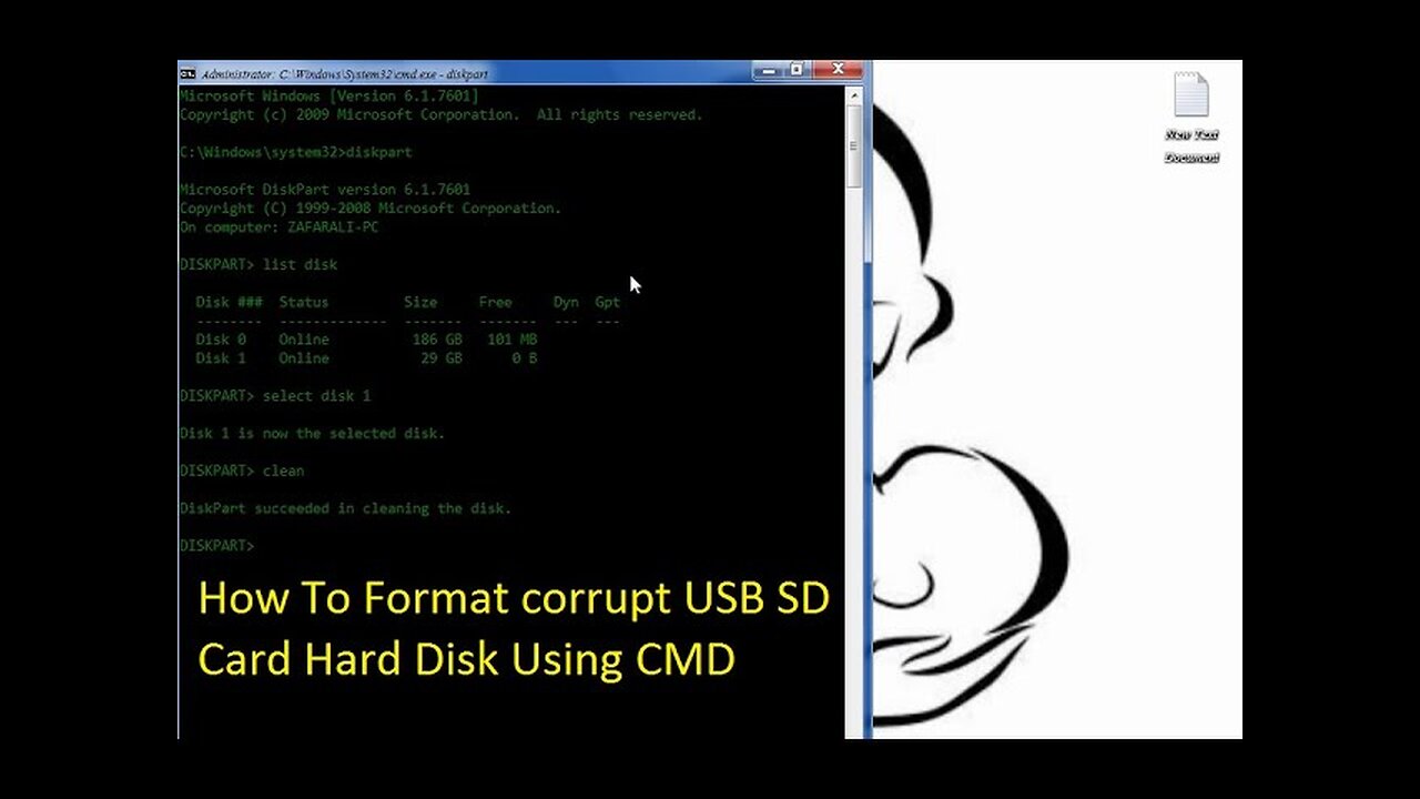 How To Format corrupt USB SD Card Hard Disk Using CMD