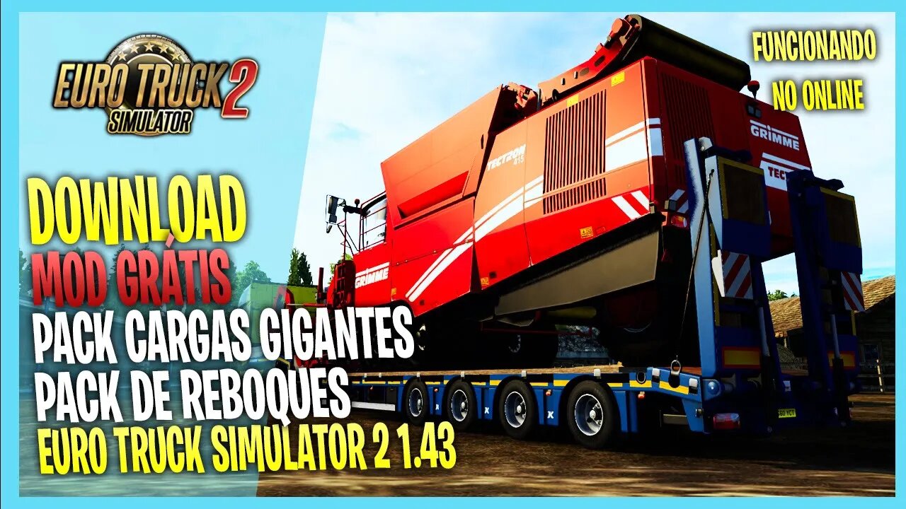 ▶️ETS2 1.43 PACK CARGAS GIGANTES E PACK DE REBOQUES PARA EURO TRUCK SIMULATOR 2 1.43