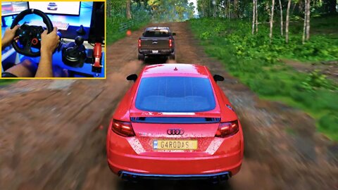 FORZA HORIZON 5 Steering Wheel G29 GAMEPLAY - AUDI TTS COUPÉ RED 2015