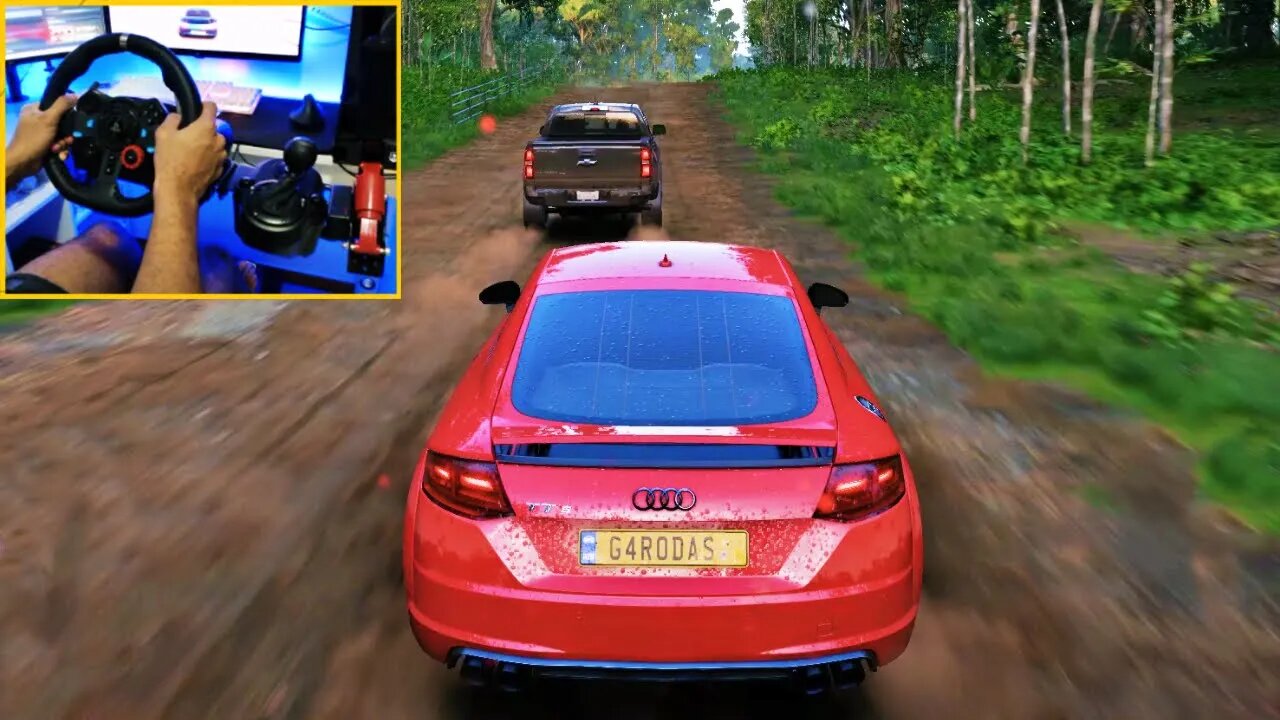 FORZA HORIZON 5 Steering Wheel G29 GAMEPLAY - AUDI TTS COUPÉ RED 2015