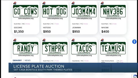 Bidding ends Thursday for Casa Bonita-themed license plates