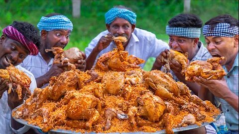 FULL CHICKEN BIRYANI | Whole Chicken Biryani Cooking & Eating