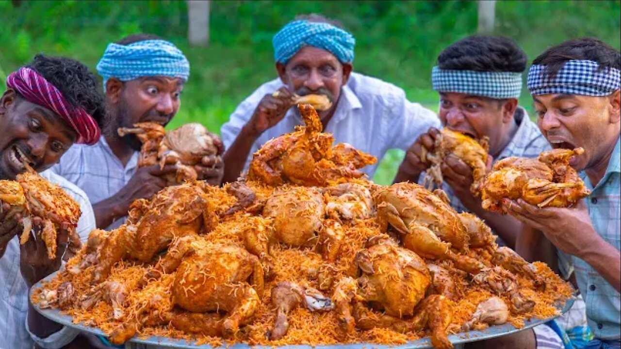 FULL CHICKEN BIRYANI | Whole Chicken Biryani Cooking & Eating