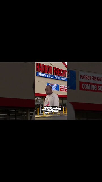 husband left alone in harbour freight